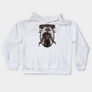 Vintage Skull Cowboy #3 Kids Hoodie